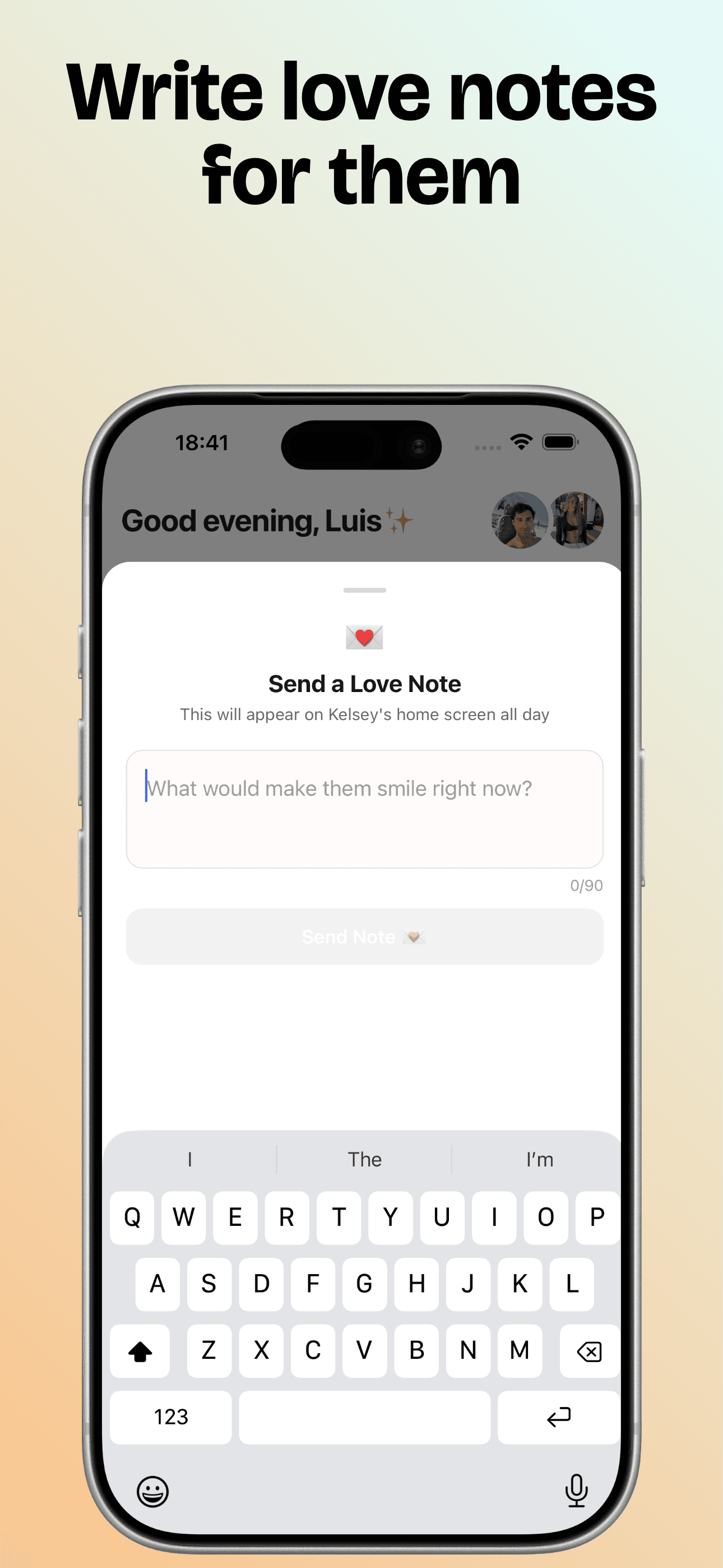 Love Note on home screen